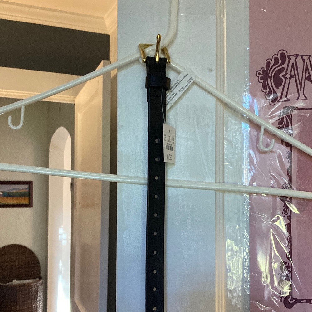 J. Crew Black Belt with Gold Buckle